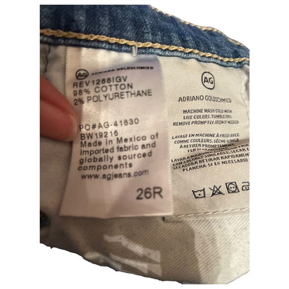 Adriano Goldschmied blue jeans waist 26R 98% cotton legging ankle super skinny - Picture 7 of 15